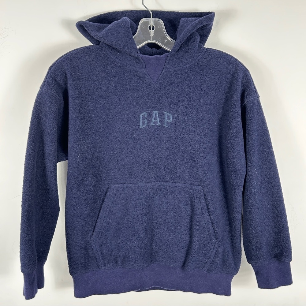 ❤️ GAP Kids Blue Fleece Pull Over Hoodie Sweatshirt